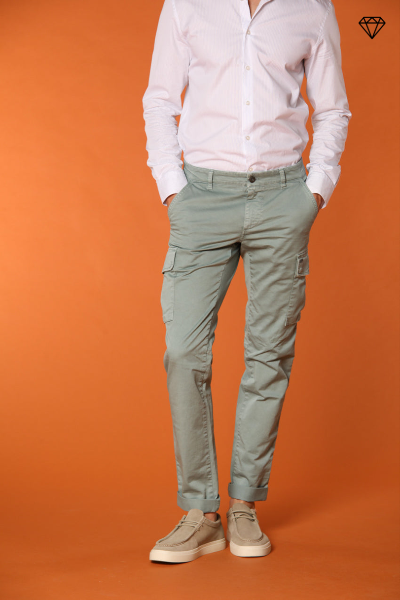 Chile pantalón cargo hombre en satén stretch extra slim fit ①