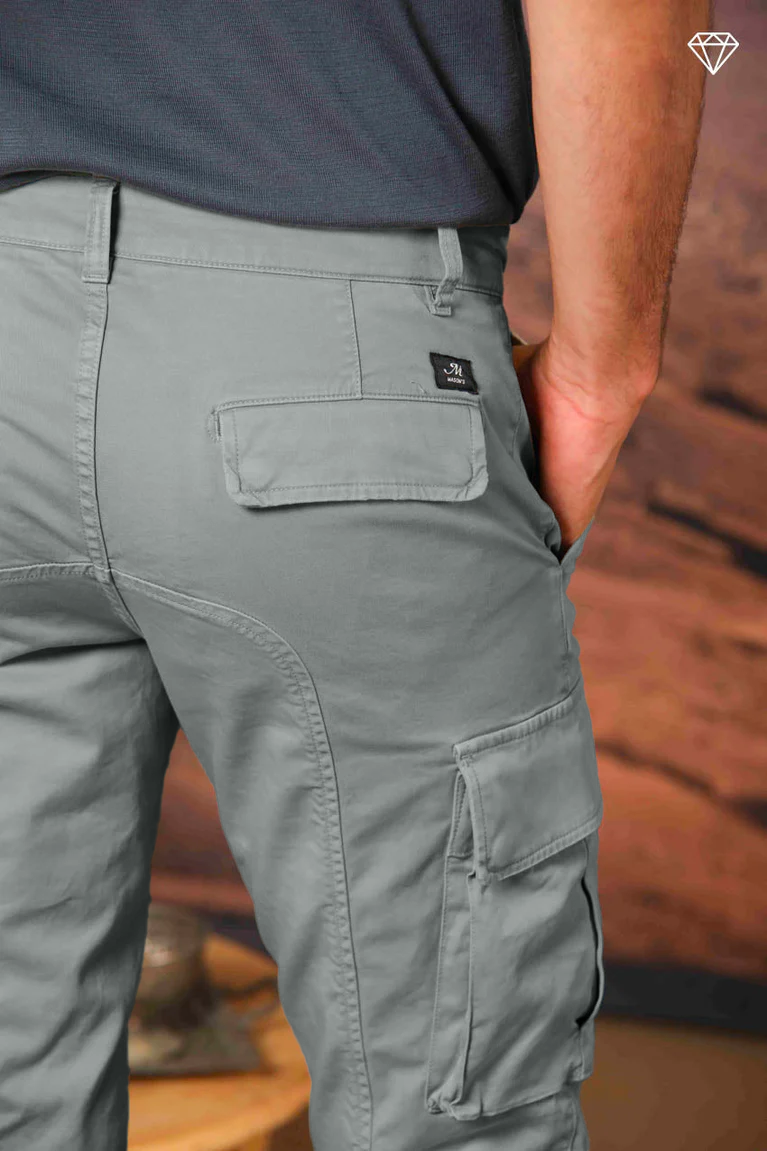 Chile pantalón cargo hombre en satén stretch extra slim fit ①