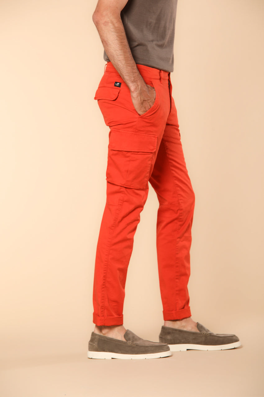 Chile pantalone cargo uomo in raso stretch extra slim fit ①