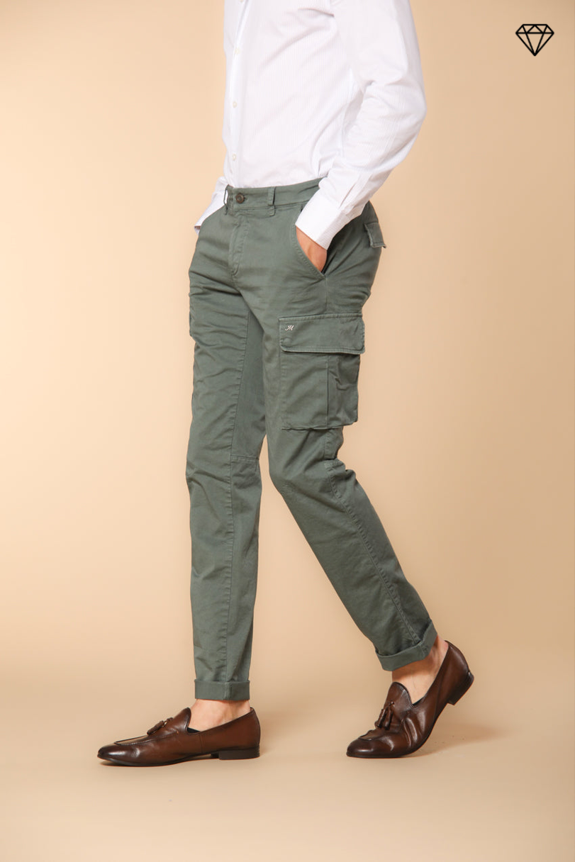 Chile pantalón cargo hombre en satén stretch extra slim fit ①