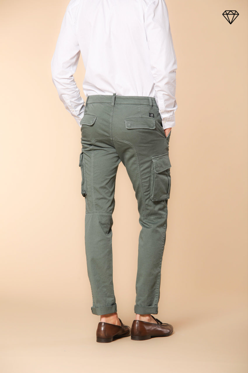 Chile Men's cargo pants in stretch satin Extra Slim Fit ①