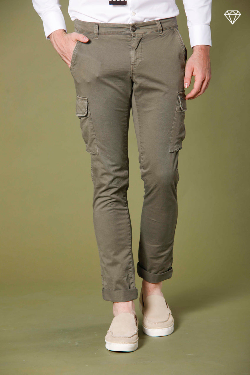 Chile pantalón cargo hombre en satén stretch extra slim fit ①