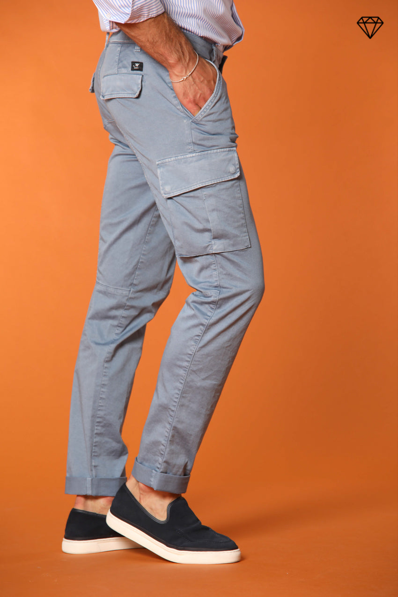 Chile Men's cargo pants in stretch satin Extra Slim Fit ①