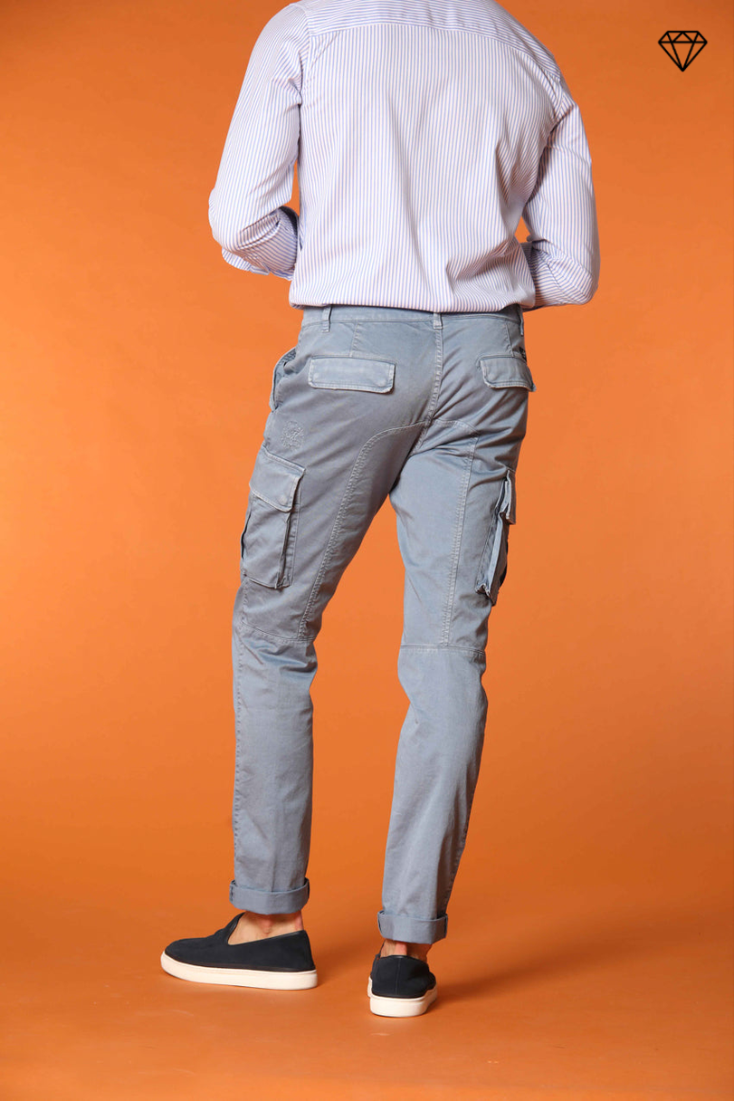 Chile Men's cargo pants in stretch satin Extra Slim Fit ①