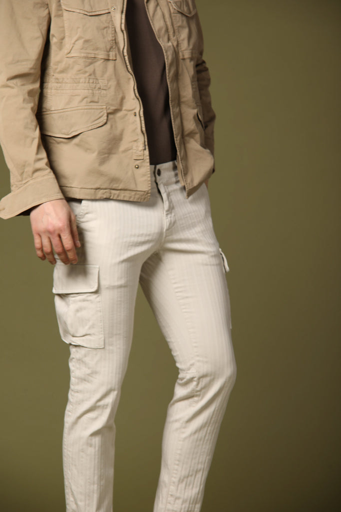 Image 5 of men's Chile model cargo pants in stucco color, extra slim fit by Mason's