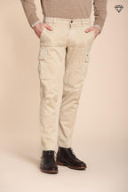 Foto 1 Chile pantalone cargo uomo in gabardina extra slim fit ①