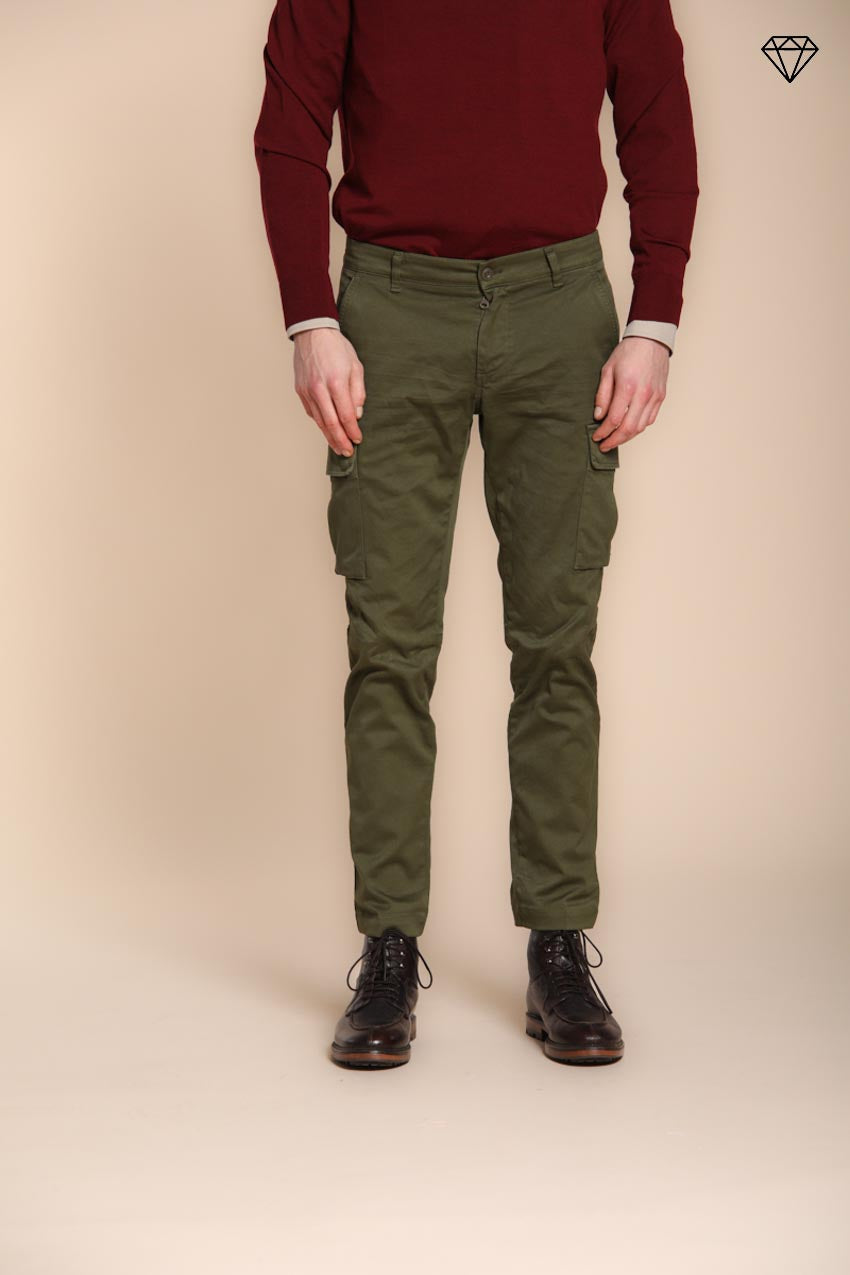Foto 1 Chile pantalone cargo uomo in gabardina extra slim fit ①