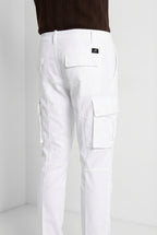 Chile pantalon cargo homme en satin stretch extra slim fit ①