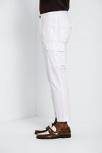 Chile pantalon cargo homme en satin stretch extra slim fit ①