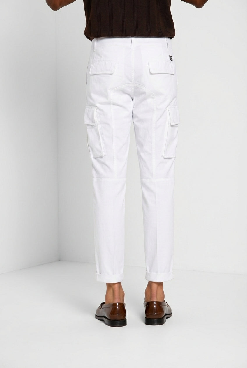 Chile pantalon cargo homme en satin stretch extra slim fit ①