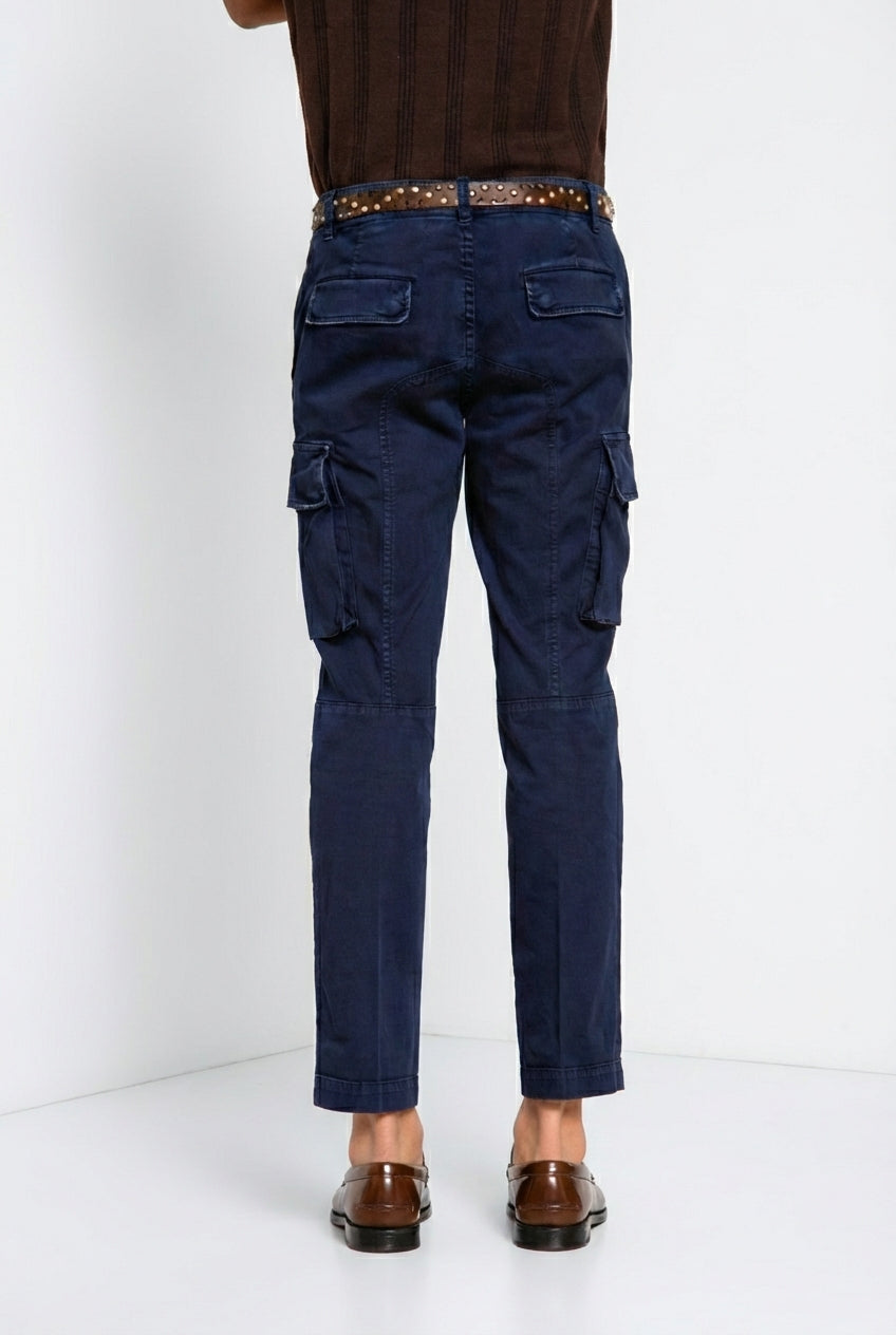 Chile pantalon cargo homme en satin stretch extra slim fit ①