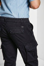 Chile pantalon cargo homme en satin stretch extra slim fit ①