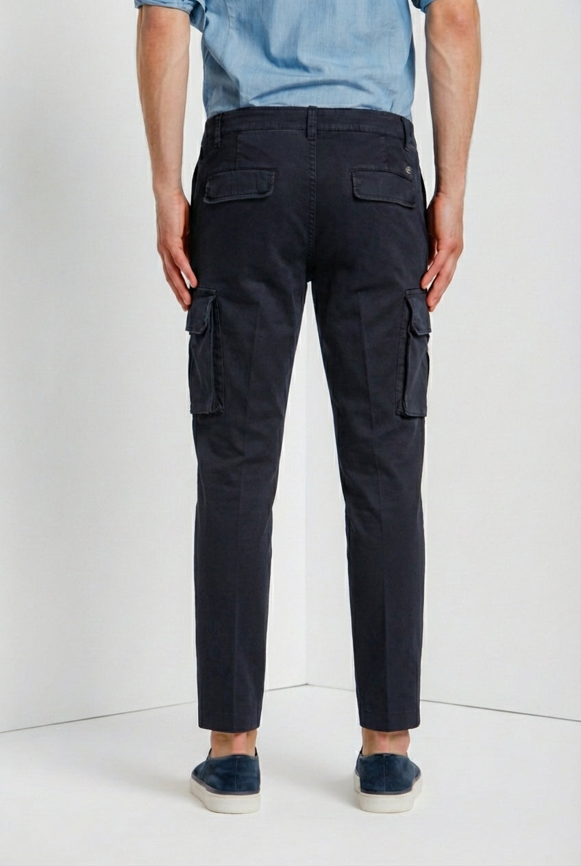 Chile pantalon cargo homme en satin stretch extra slim fit ①