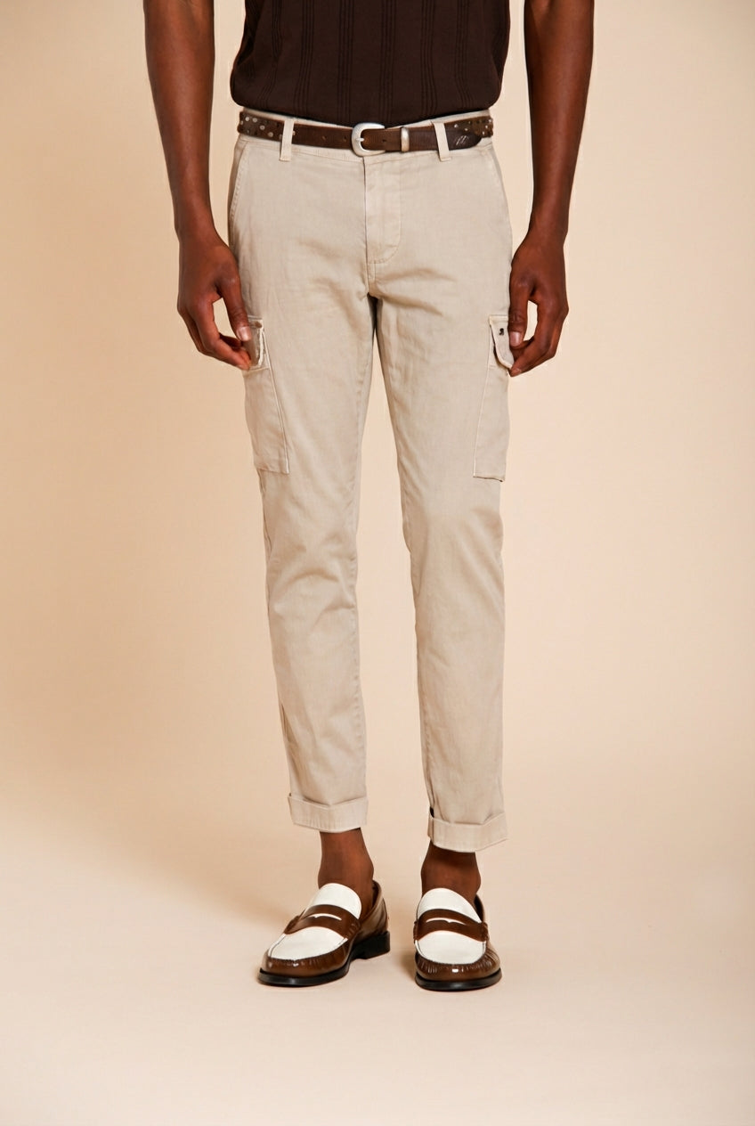 Chile pantalón cargo hombre en satén stretch extra slim fit ①