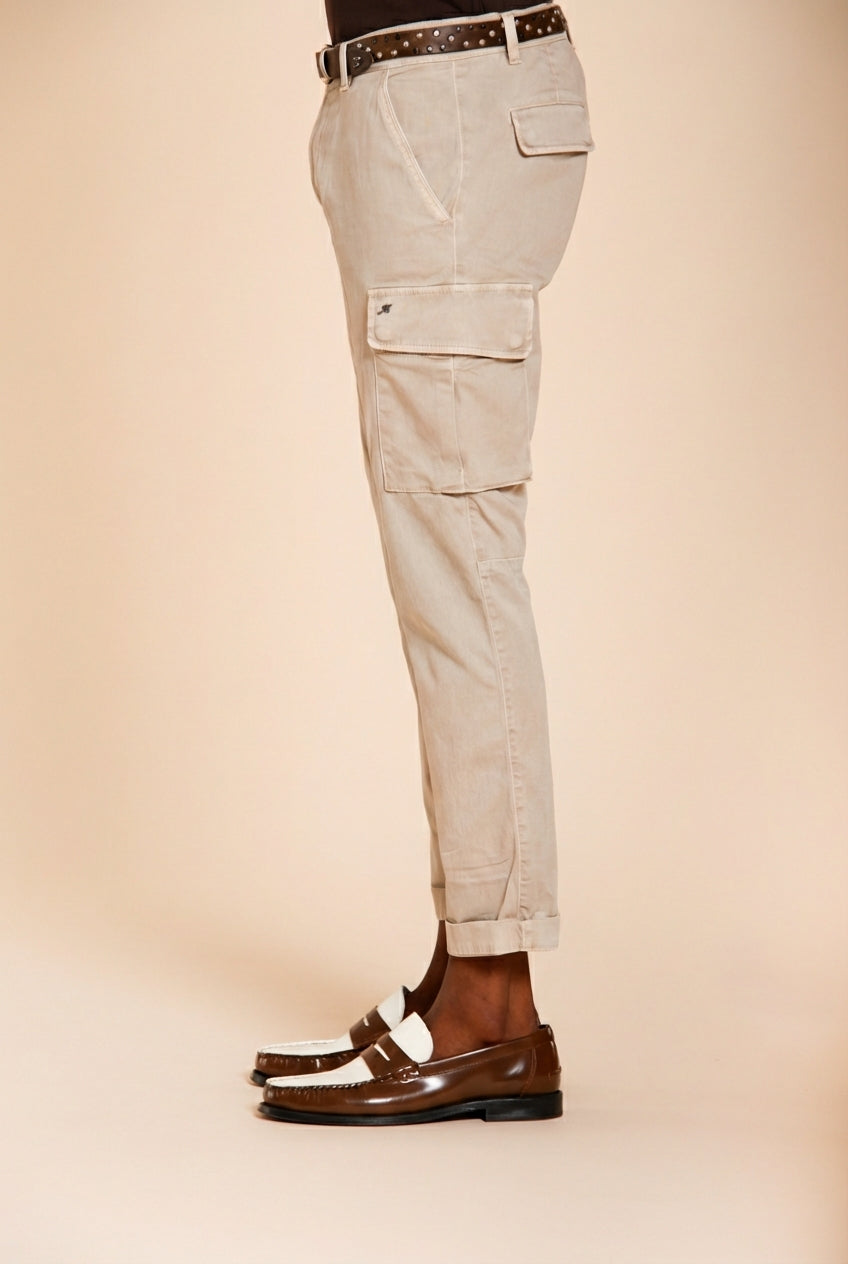 Chile pantalone cargo uomo in raso stretch extra slim fit ①