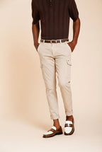 Chile pantalone cargo uomo in raso stretch extra slim fit ①