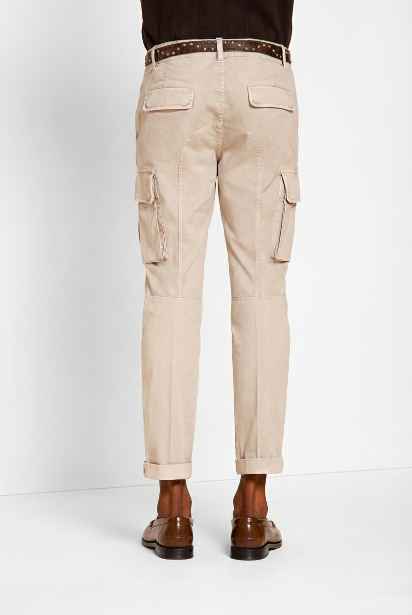 Chile pantalon cargo homme en satin stretch extra slim fit ①