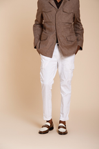 Chile pantalon cargo homme en satin stretch extra slim fit ①