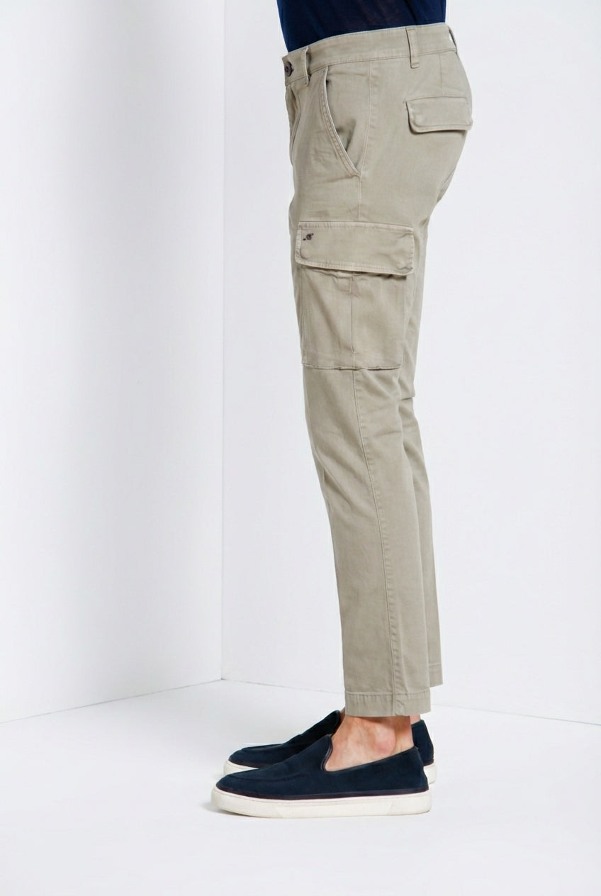 Chile pantalon cargo homme en satin stretch extra slim fit ①