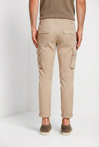 Chile pantalon cargo homme en satin stretch extra slim fit ①