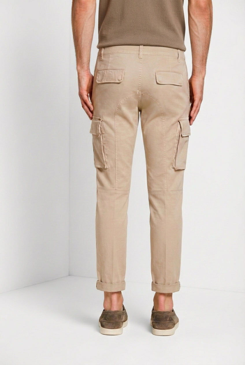 Chile pantalon cargo homme en satin stretch extra slim fit ①