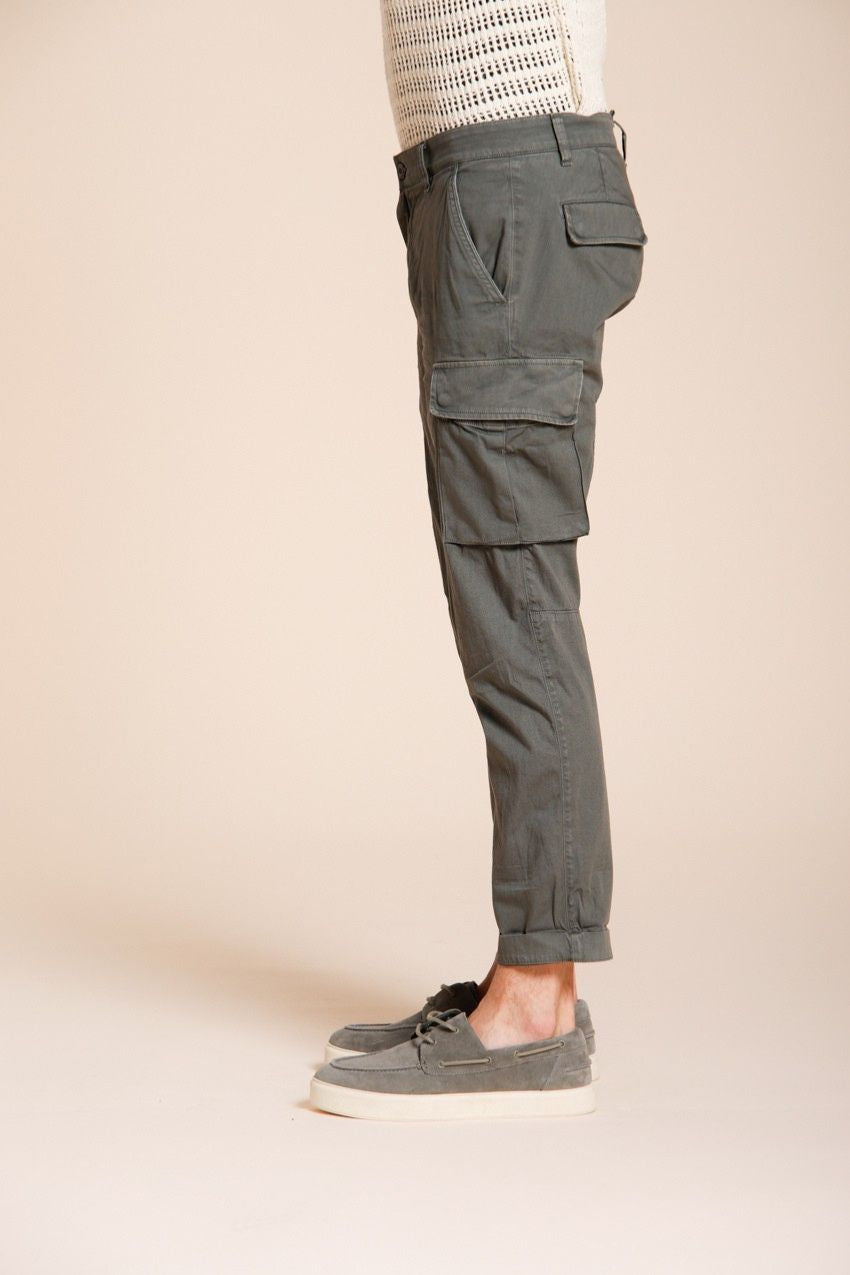 Chile pantalon cargo homme en satin stretch extra slim fit ①