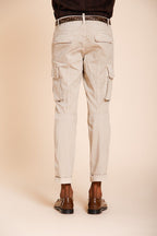 Chile pantalon cargo homme en satin stretch extra slim fit ①