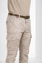 Chile men's cargo pants in twill camouflage print extra slim fit ①
