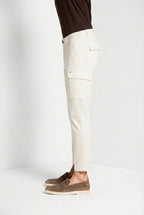 Chile pantalon cargo homme en satin stretch extra slim fit ①