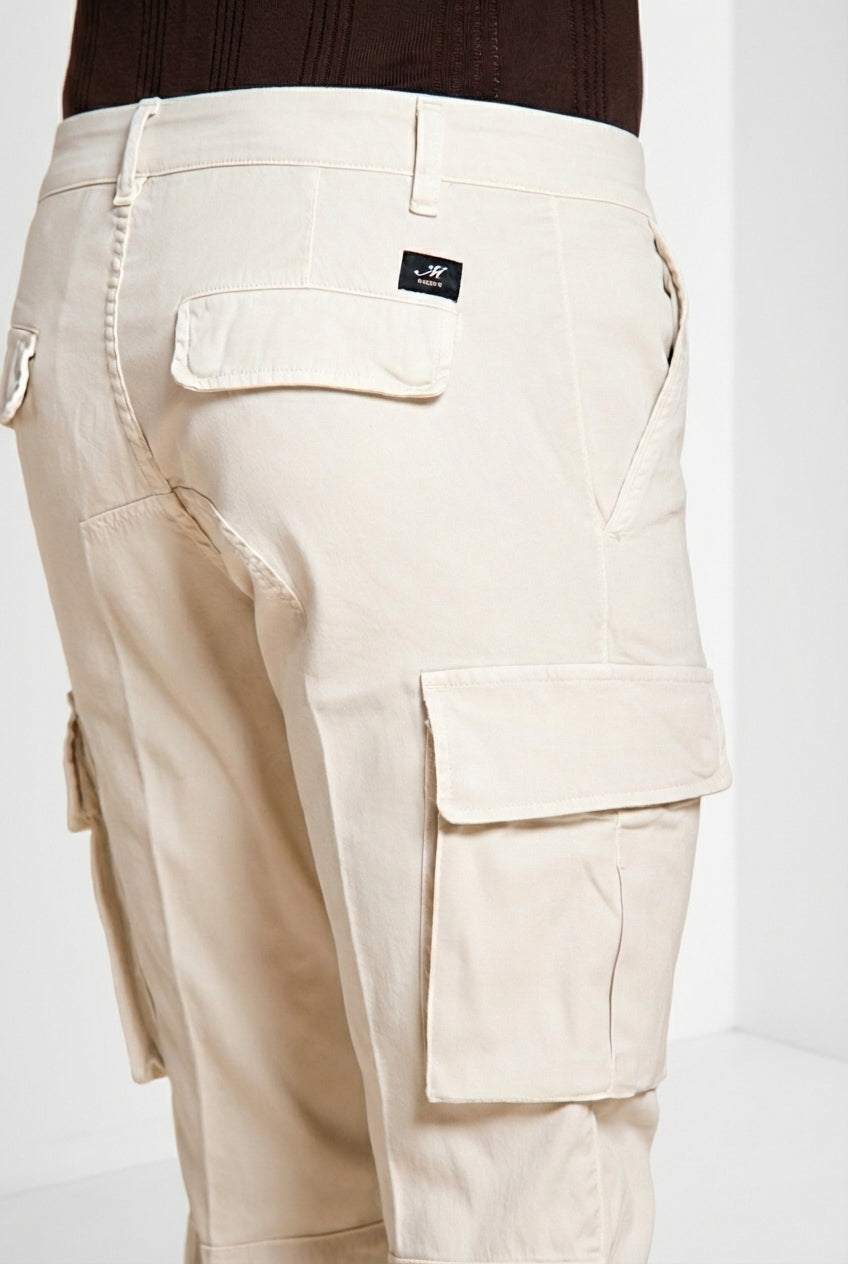 Chile pantalon cargo homme en satin stretch extra slim fit ①