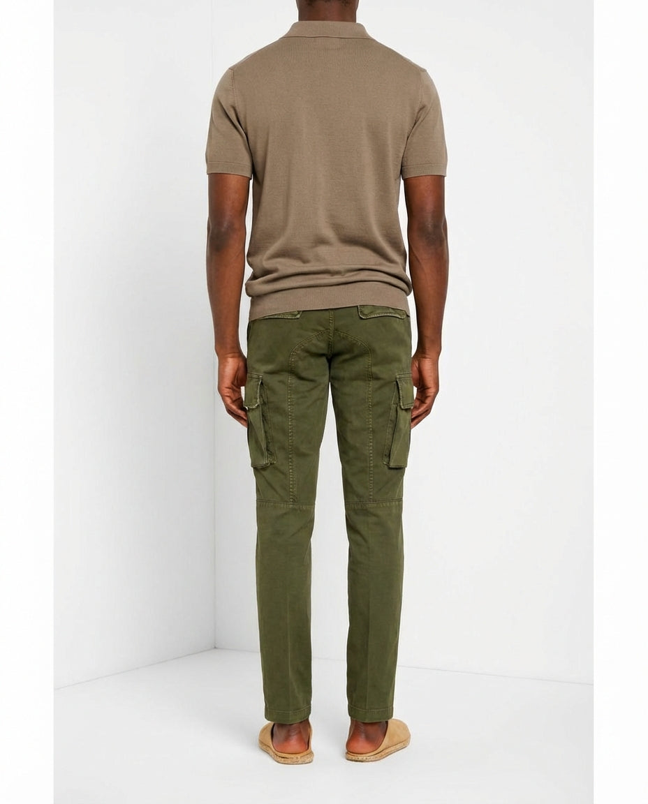 Chile pantalon cargo homme en satin stretch extra slim fit ①