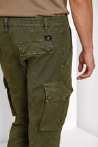 Chile pantalon cargo homme en satin stretch extra slim fit ①
