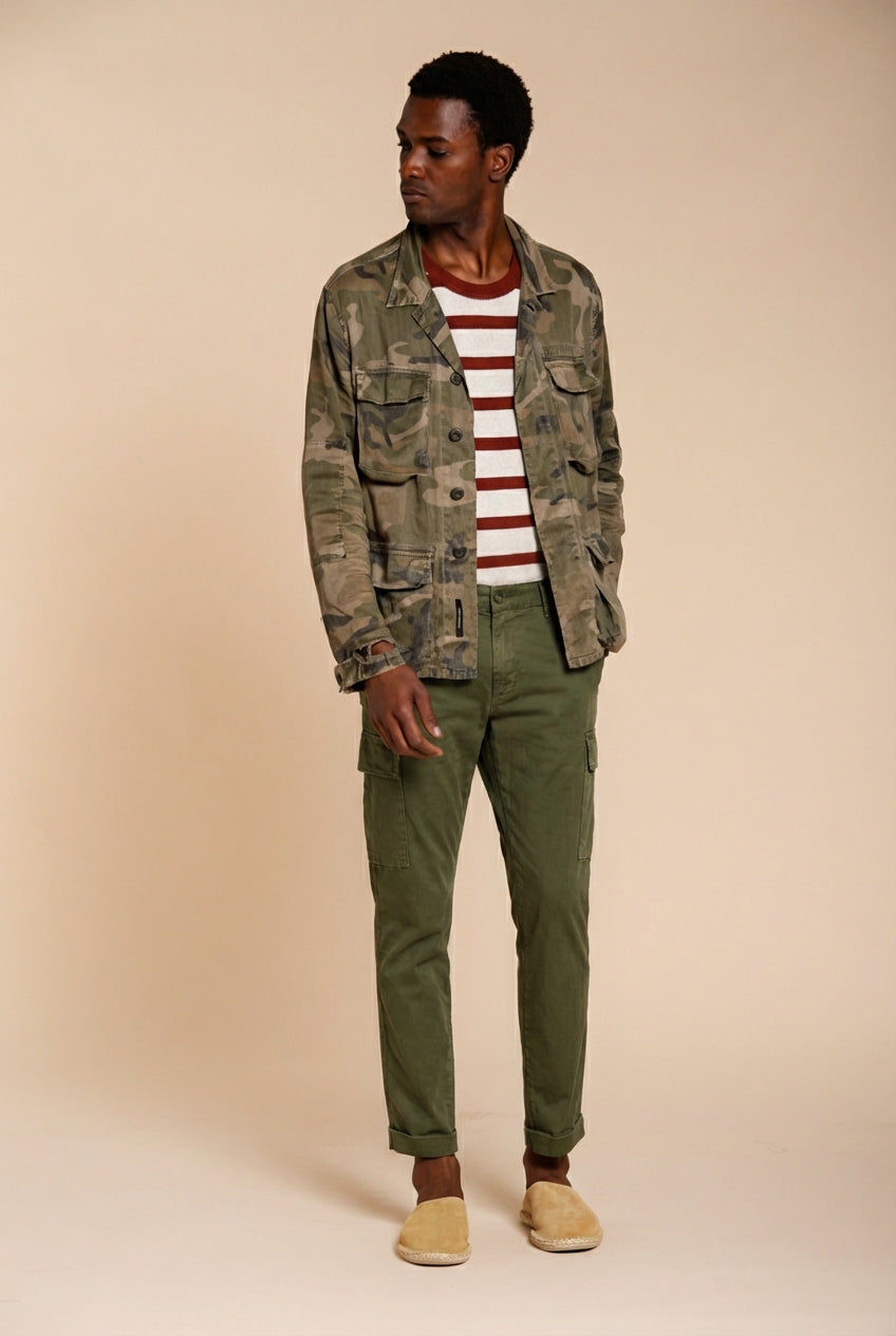 Chile pantalone cargo uomo in raso stretch extra slim fit ①