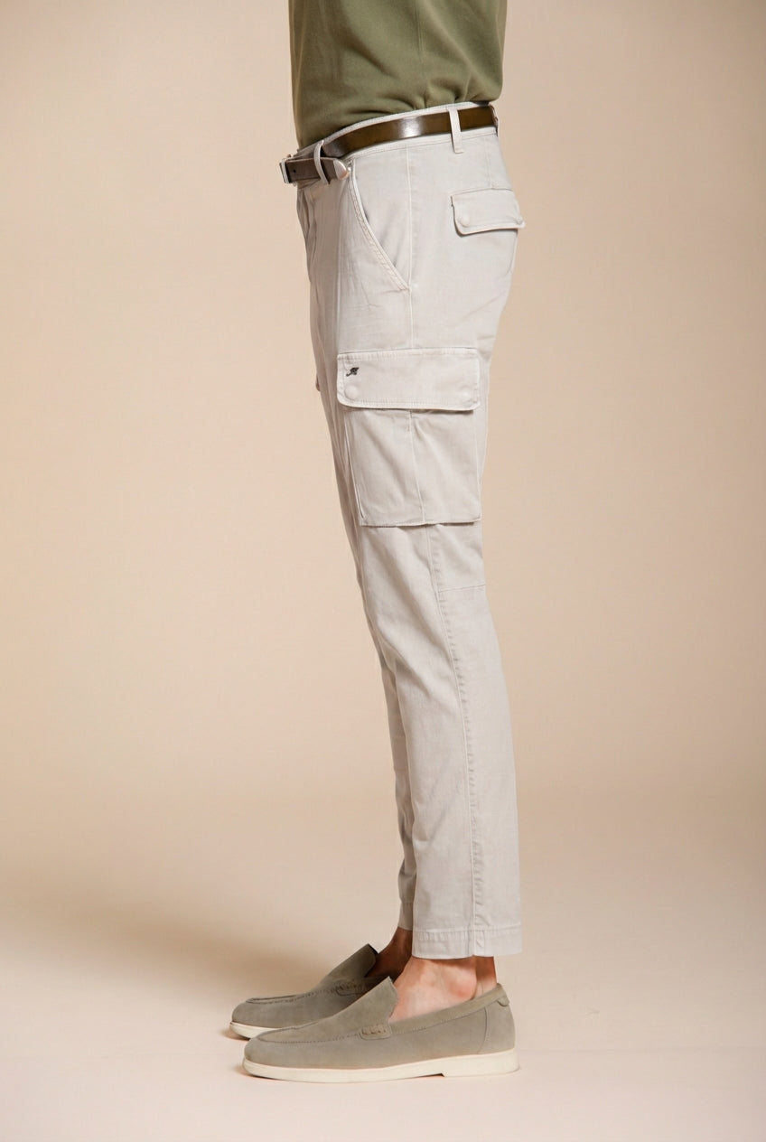 Chile pantalone cargo uomo in raso stretch extra slim fit ①