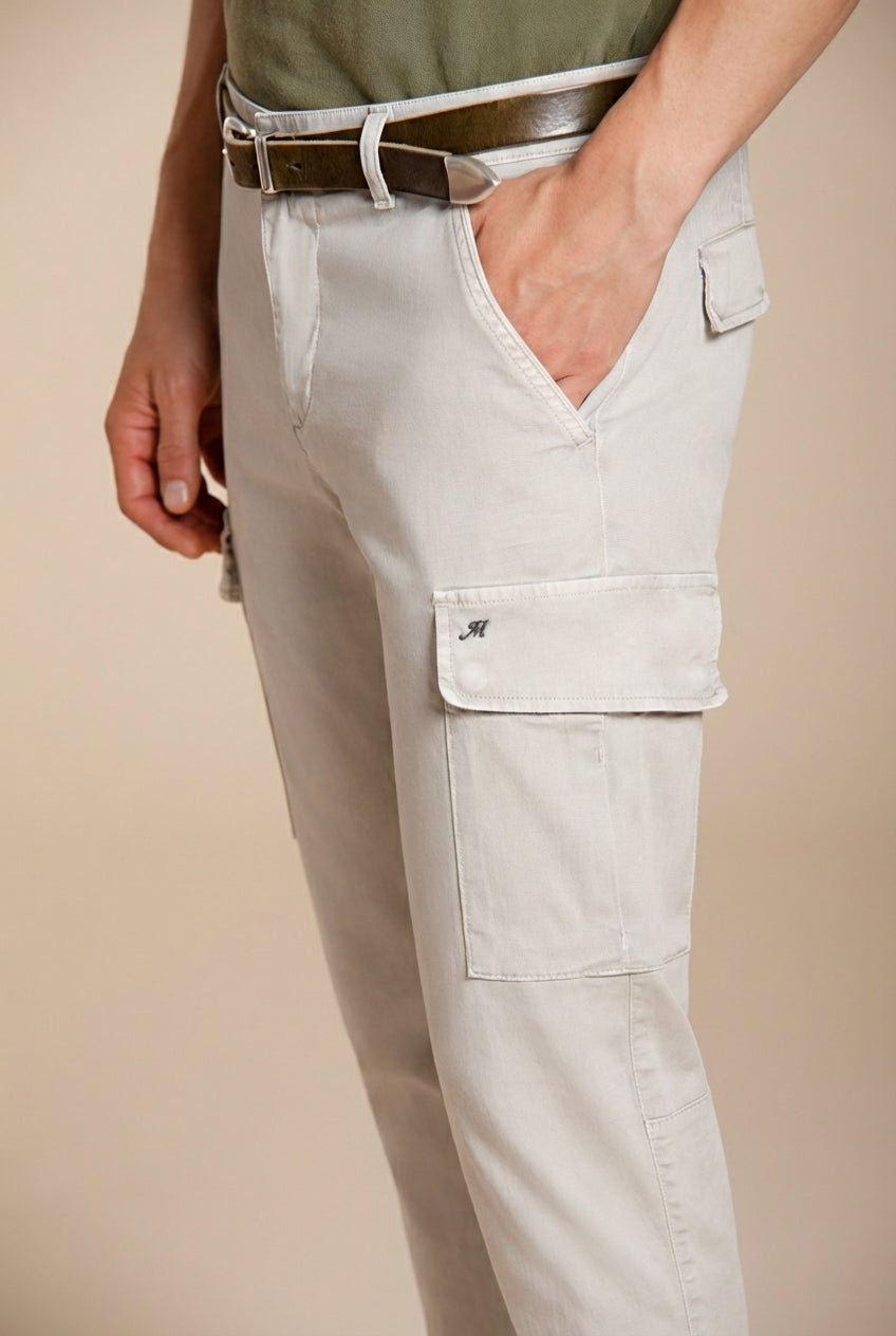 Chile pantalone cargo uomo in raso stretch extra slim fit ①