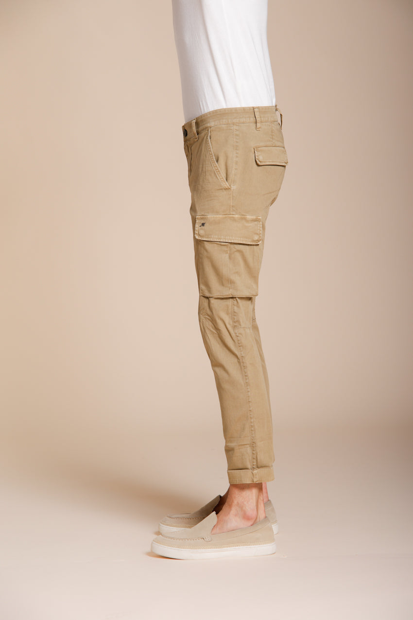 Chile pantalon cargo homme en satin stretch extra slim fit ①