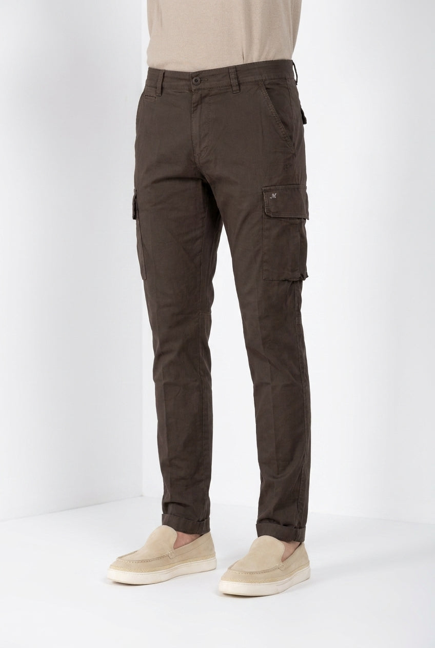 Chile men's cargo pants stretch satin extra slim fit ①