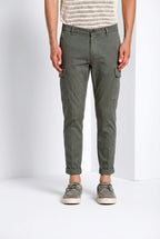 Chile pantalon cargo homme en satin stretch extra slim fit ①