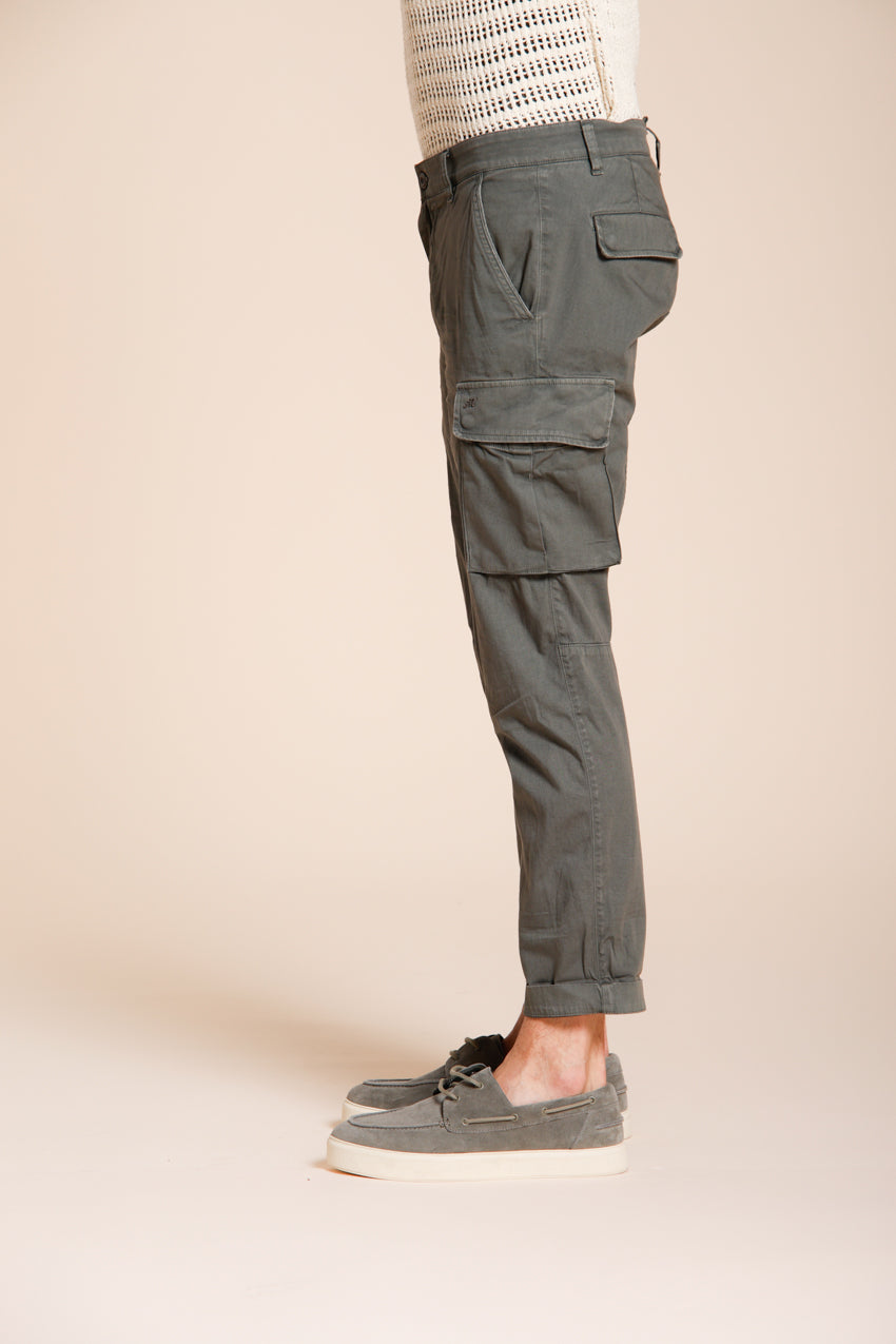 Chile pantalon cargo homme en satin stretch extra slim fit ①