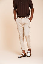 Chile men's cargo pants stretch satin extra slim fit ①