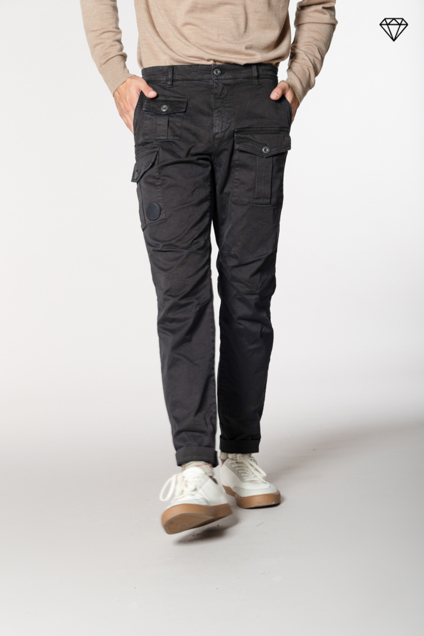 George Coolpocket pantalon cargo homme en gabardine logo edition carrot fit ①