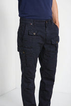 George Coolpocket men's cargo pants in lightweight stretch twill Logo Edition carrot fit ①