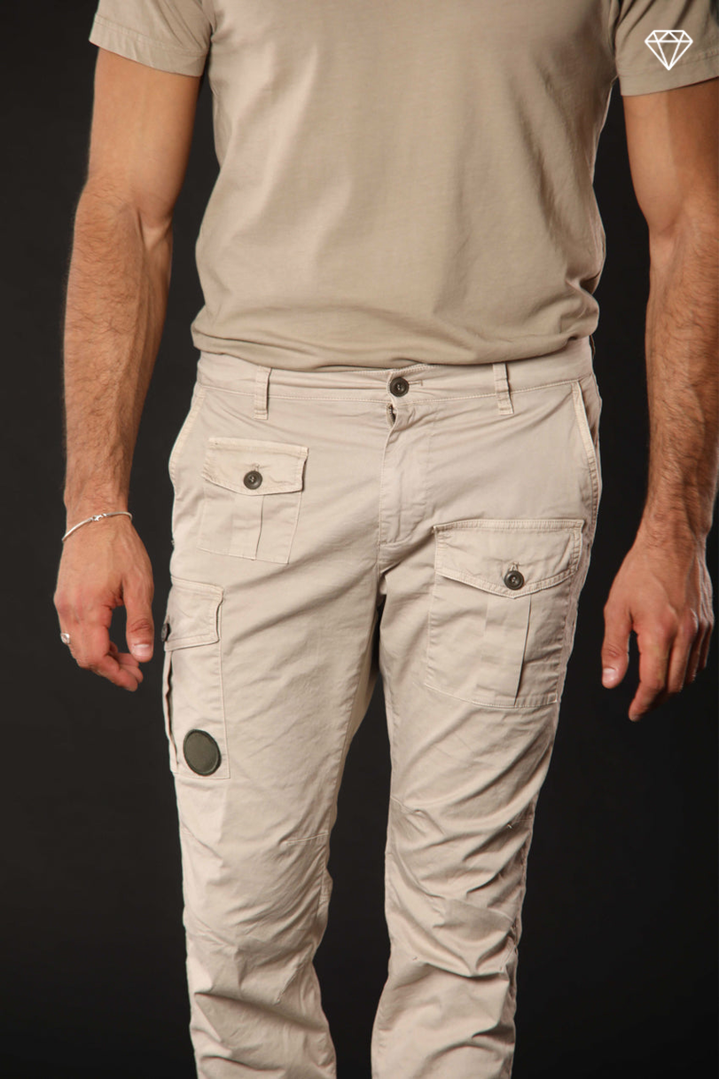 George Coolpocket pantalón cargo hombre en algodón pima ligero logo edition carrot fit ①