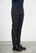George Coolpocket pantalone cargo uomo in gabardina carrot fit ①
