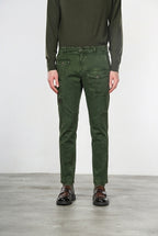 George Coolpocket pantalone cargo uomo in gabardina carrot fit ①