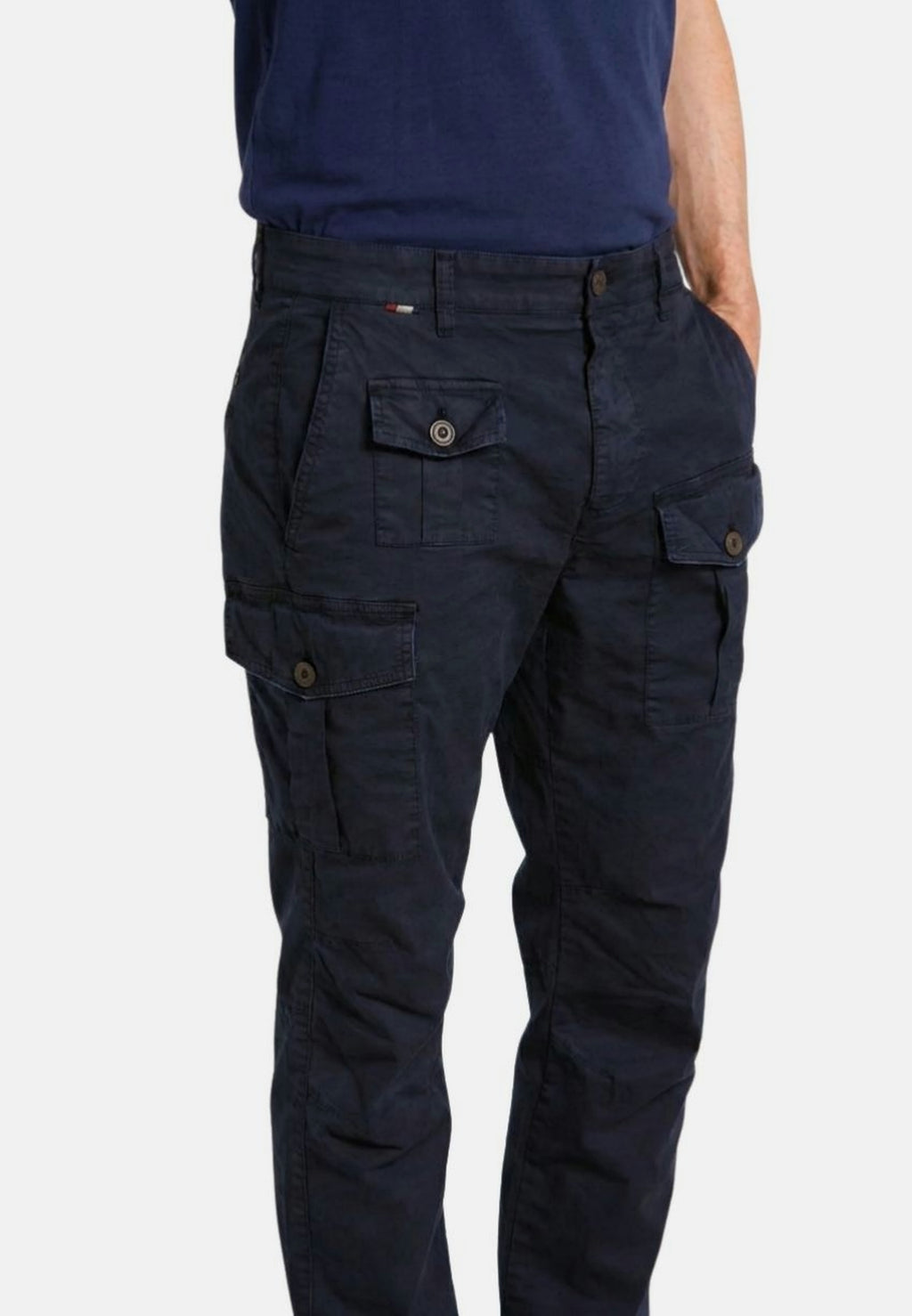 George Coolpocket pantalone cargo uomo in twill leggero stretch Logo Edition carrot fit ①