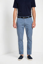 John Coolkhinos men's chino pants in stretch satin Logo Edition carrot fit ①