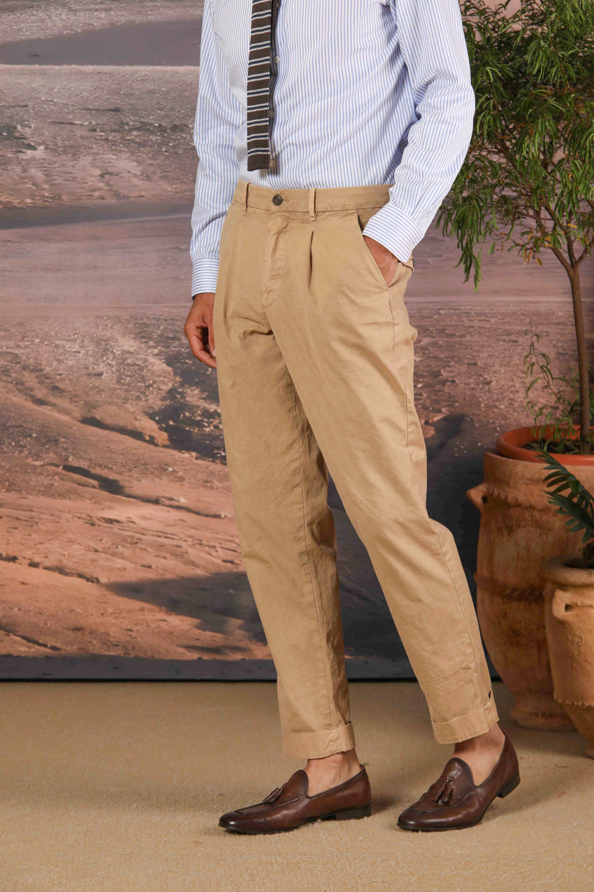 Pinces 22 pantalón chino hombre en canvas oxford relaxed fit