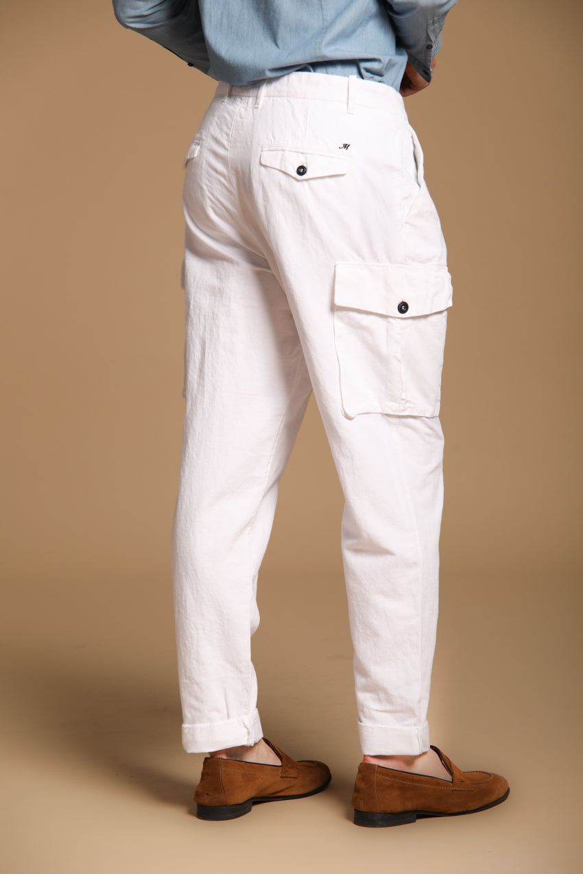 Cargo 22 men's cargo pants in broken cotton-hemp fabric with a relaxed fit