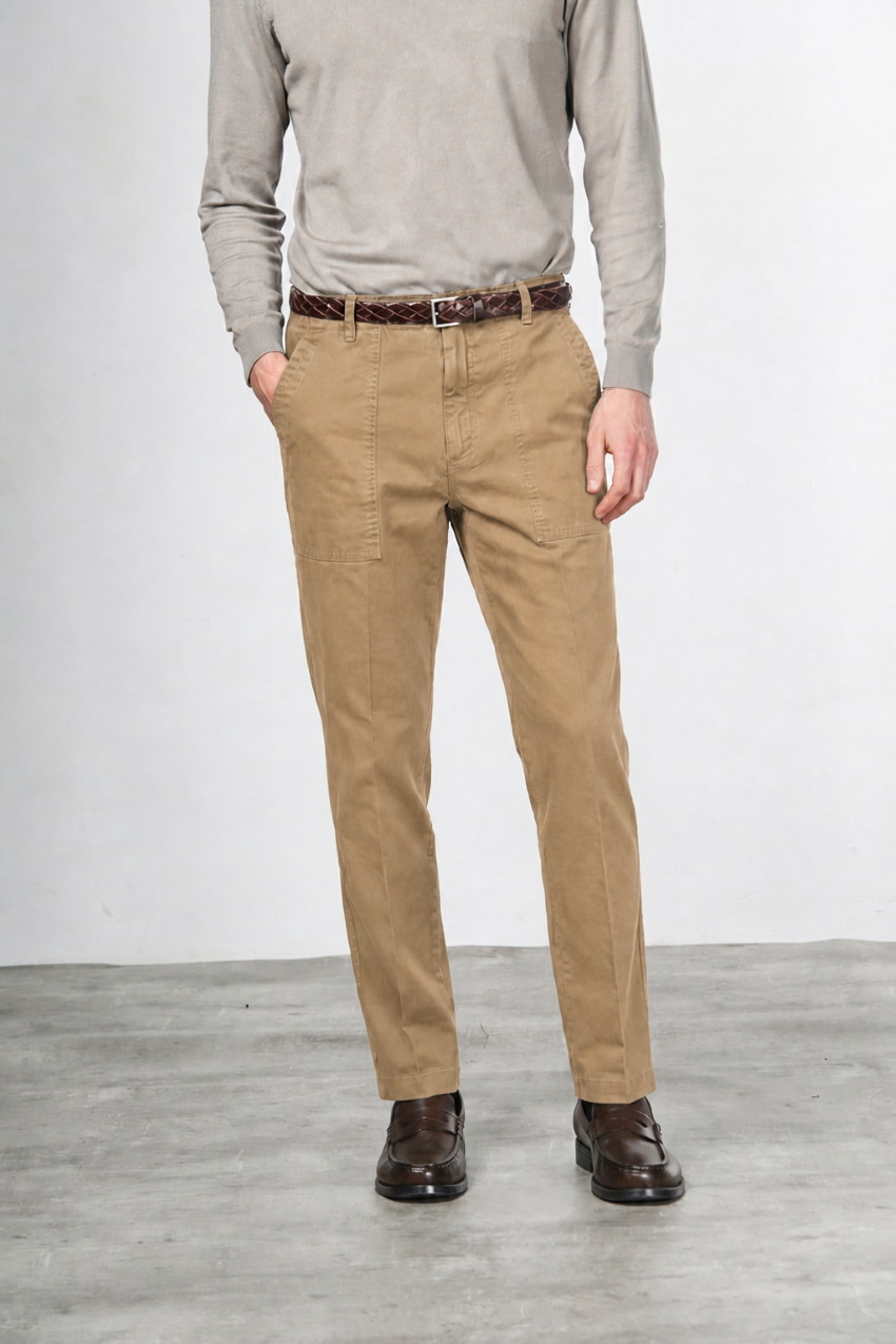 Prescott Fatigue men’s chino pants in gabardine with relaxed fit
